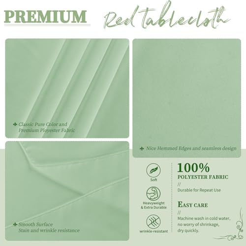 YMHPRIDE 6 Pack Round Tablecloth Sage Green Table Cloths 90 Inch Polyester Round Tablecloth,Sage Green Tablecloths Round 90 inch Washable Fabric Table Covers for Wedding,Party,Dining,Banquet - Image 3