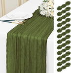 12 Pack Olive Green 10Ft Cheesecloth Table Runner by Unknown