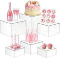 6 Pcs Acrylic Buffet Risers, Clear Stackable Food Display Stand by Budiwati