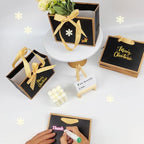 TKSBAG 50 PCS Small Black Gold Gift Bags with Bow Ribbon - 6.4x3.1x5.1 Inch Thank You Bags with Handles, Bulk for Baby Shower, Bridal Shower, Wedding, Party Favors, Fathers' Day - Image 5