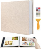 Large Photo Album Self Adhesive Scrapbook Album for 4x6 5x7 8x10 Pictures DIY Photo Book for Wedding, Anniversary, Christmas, Baby Shower, Ideal for Preserving Precious Moments by HoneyTolly