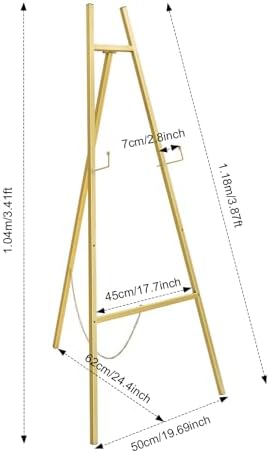 Wedding Welcome Sign Holder Portable Easel Display Stand for Poster Gold Metal Party Sign Stand Background Decor Tall Floor Easel Frame for Photo Reception Board Birthday Baby Bridal Shower Graduation - Image 2