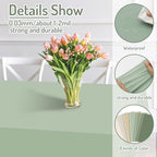Whaline 24 Pcs Nude Sage Green Plastic Tablecloth Milky White Brown Green Rectangle Table Cover Waterproof Table Cloth for Party Tables Decoration Supplies, 54 x 108 Inch - Image 3