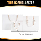 40Pcs Small White Paper Gift Bags with Ribbon - Bulk Kraft Paper Bags with Handles for Weddings, Parties - Image 5