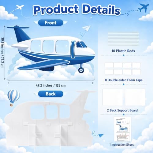 4.1 ft Airplane Corrugated Plastic Standee Cutout Photo Prop - Image 2
