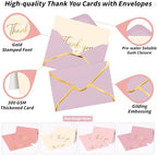 240 PCS Thank You Cards with Envelopes, 4 x 6 Inch Gold Foil Letterpress - Image 3