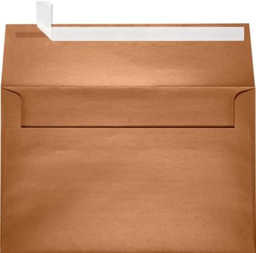 LUXPaper A9 Invitation Envelopes | Peel & Press | 5 3/4" x 8 3/4" | Copper Metallic | 80lb. Text | 500 Qty by LUXPaper