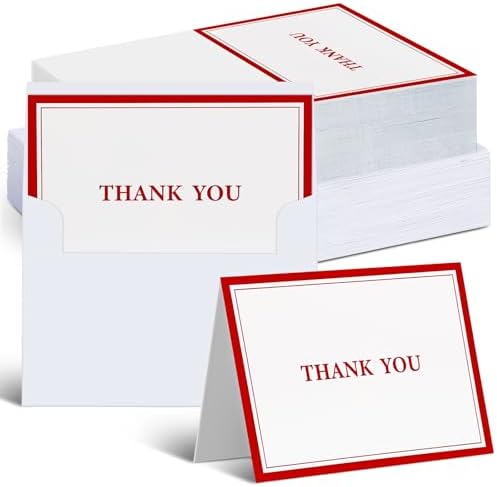 AmazingSpark 120 Kit Thank You Cards with Envelopes Bulk 4.8 x 6.8'' Red by Unknown