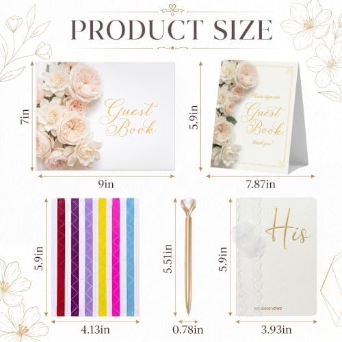 Wedding Guest Book and Vow Book Set Pink Roses Photo Photo - Image 2