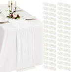 30 Pack Cheesecloth Table Runner 10FT Ivory White Table Runner Boho Gauze Cheese Cloth Table Runners Long Rustic Sheer Table Decorations for Wedding Party Baby Bridal Shower Birthday Holiday Spring by Showgeous