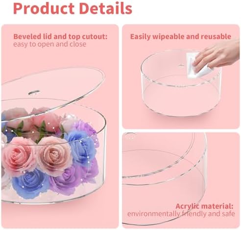 NPPLUS 3 Pcs Acrylic Round Cake Stand with Lid, Clear Fillable Cake Tier - Image 3