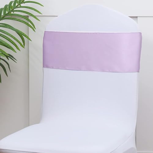 Satin Lavender Chair Sashes 50 Pack, Lavende Chairs Bows for Party Decor - Image 4