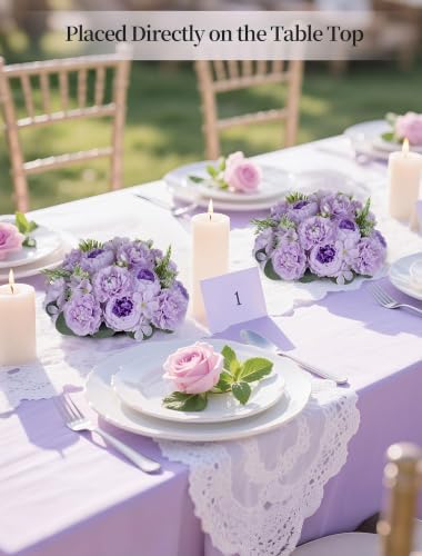 BLOSMON Flower Balls for Wedding Centerpieces: 10 Pcs, 9.5 Inch, Lilac - Image 3