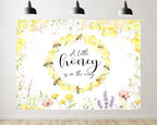 Trykid 20x10ft A Little Honey is on The Way Backdrop Honey Bee Watercolor Floral Yellow Honeycomb Photography Background Baby Shower Gender Reveal Party Decoration Photoshoot Studio Props Fabric by Unknown