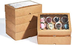 25PCS10 x 7 x 2.5 inches One Piece Professional Strawberry Boxes, Cookie Boxes, Natural Kraft Brown Paper Boxes with Display Window by JCXPACK