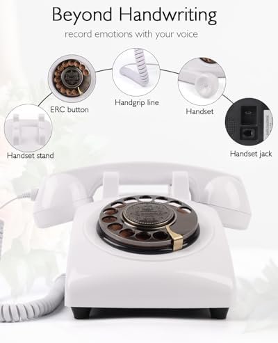 Audio Guest Book Wedding Phone, Retro Audio Guestbook (White) - Image 2