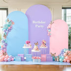 Pink Purple Blue Arch Backdrop Cover 3 Set-7.2FT, 6.6FT, 6FT Spandex Fitted Wedding Arch Stand Covers for Baby Shower Birthday Party Wedding Ceremony Photo Arch Stand Background Decorations by Suppromo
