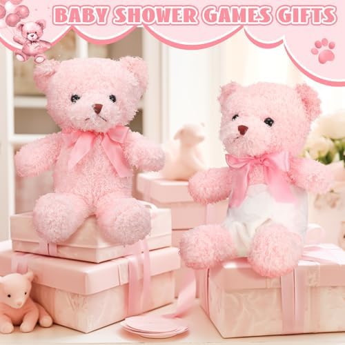 Seenelling 6 Sets Bear Diaper Changing Baby Shower Game Kit, Pink - Image 6