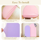 Pink Purple Arch Cover 2 Set-7.2 and 6ft Arch Backdrop Cover Spandex Fitted Baby Shower Arch Stand Covers for Girls Birthday Party Wedding Bridal Shower Banquet Photo Arch Covers Stretchy Backdrop - Image 6