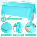 Newwiee 23 Pack Colorful Plastic Tablecloths Bulk 54" x 72" - Image 2