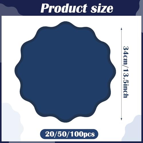 100 Pcs Navy Blue Thick Paper Placemats, Disposable Waterproof Place Mats - Image 2