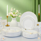 Bestluck 350 Pcs White Gold Plastic Plates,Disposable Dinnerware Set - Image 6