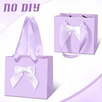 Kolldenn 50 Pcs Small Purple Gift Bags Bulk with Bow Ribbon Handles - Image 2