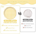 Vyntra 350-Pc Yellow Gingham Paper Plates and Napkins Party Supplies - Image 2