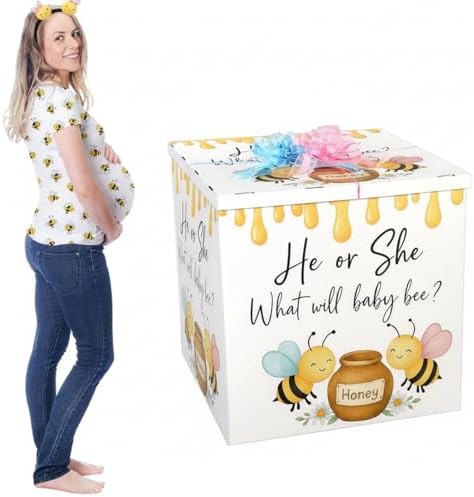 AmazingSpark 28in Giant Gender Reveal Gift Box Kit, What Will Baby Bee by Unknown