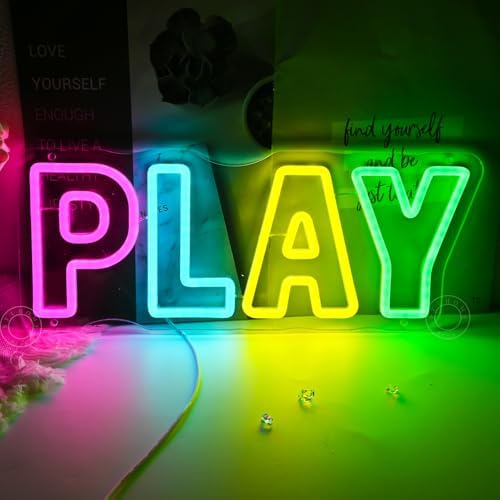 SYLHOME Play Led Neon Light Sign Colorful Kids Room Playroom Wall Decor - Image 5