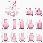 Mini Bud Vases Centerpieces for Tables,Clear Bud Vases for Flowers,Small Flower Vases Suitable for Birthday Party,Anniversary,Wedding Reception,Baby Shower (Pink, 12PCS) - Image 2