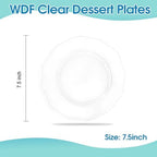WDF 60pcs Clear Plastic Dessert Plates Disposable -7.5inch Small Disposable Clear Cake/Appetizer/Dessert Plastic Plates for Wedding/Party/Birthday/Summer Party - Image 3