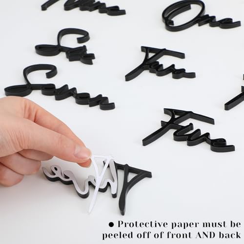 24 Pcs Black Acrylic Cursive Wedding Table Numbers 1-24 - Image 3