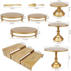 MACIFECI Gold Dessert Table Display Set, 11PCS Metal Gold Cake Stand Set, Including Cupcake Tower Stand, Dessert Tray, Risers Stands, for Wedding, Party - Image 2