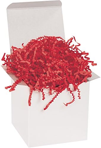 Box USA Red Crinkle Paper Filler (10lb) - Shredded Paper for Basket Stuffing, Shipping, Packaging, Confetti, Crafts & Holidays - Crinkle Cut by BOXUSA