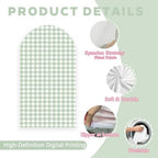 Checkered Gingham Arch Backdrop Cover 7.2ft Green and White Plaid Party - Image 4