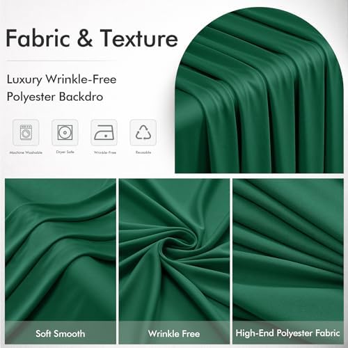 10x12 Forest Green Backdrop Curtain for Wedding Party 2 Panel 5×12FT Tall - Image 4
