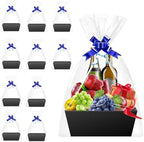 Gift Baskets Empty, 10 Pack Black Baskets for Gifts, Raffle Basket Kit by mioule