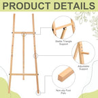Wooden Croblissful 50" Easel Stand for Wedding Sign Adjustable, Wood - Image 3