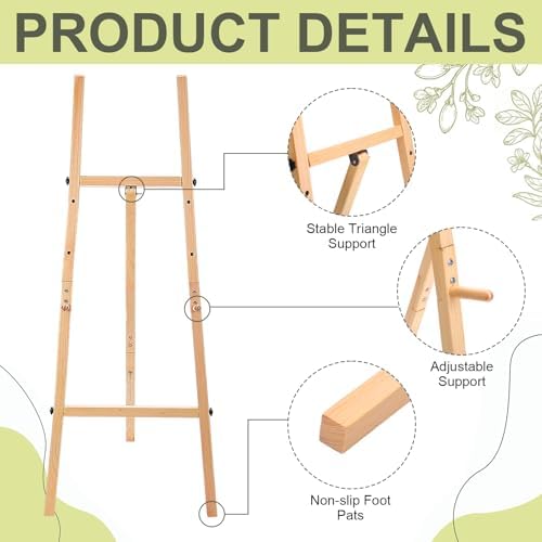 Wooden Croblissful 50" Easel Stand for Wedding Sign Adjustable, Wood - Image 3