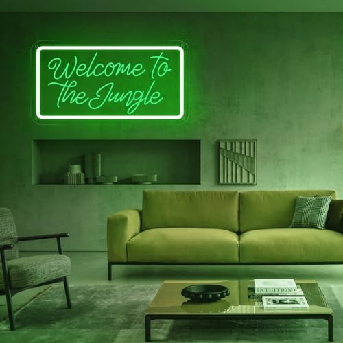 Welcome to the Jungle Neon Sign, Neon Light Sign for Wall Decor Dimmable Green LED signs for Bedroom Home Birthday Party Wedding Engagement Garden Man Cave Decor USB Powered - Image 6