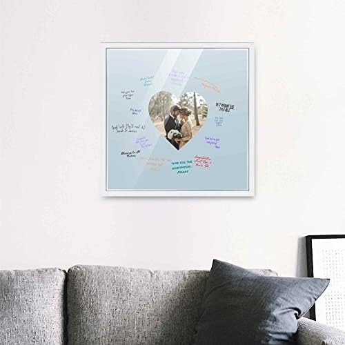 Poster Palooza 16x16 White Autograph & Signature Picture Frame With Blue Heart Opening Photo Mat for 5x5 Pictures - With Pens, UV Acrylic & Foamboard Backing - Image 6