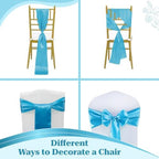 MDS® Pack of 300 Satin Chair Sashes for Wedding & Events – Turquoise - Image 4