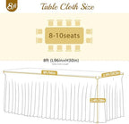 6 Pack 8ft Pink Spandex Table Cloths for Rectangle Tables Wrinkle Free Pink Rectangle Tablecloths Stretch Fitted Table Cover with Skirt for Baby Shower Girl Birthday Party Wedding Banquet Buffet - Image 6