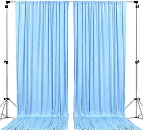 AK TRADING CO. 10 feet x 8 feet IFR Polyester Backdrop Drapes Curtains Panels with Rod Pockets - Wedding Ceremony Party Home Window Decorations - Light Blue by Fabrics%7CEventDecor%7CCrafts%7CUpholsteryFoam