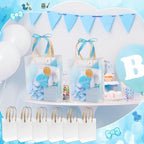 6 Sets Blue Baby Shower Prizes for Game Winners Baby Shower Favors Gifts Headband Hair Brush Jewelry Box Compact Mirror Powder Puff Hair Tie Hair Claw Gift Bag Baby Shower Bridal Shower - Image 4