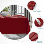 VidaFete 10 Pack 90 * 132inch Red Rectangle Tablecloth for 6ft Tables - Image 3