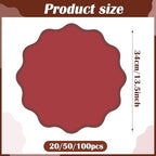 100Pcs Burgendy Red Thick Paper Placemats, Disposable Waterproof Place Mats - Image 2
