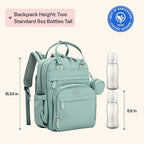BabbleRoo Diaper Bag Backpack - Baby Essentials Travel Bag - Multi Function Water Resistant Diaper Bag, Travel Essentials Baby Bag with Changing Pad, Stroller Straps & Pacifier Case – Sage Green - Image 3