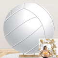 White Volleyball Round Backdrop Cover Volleyball Photography Backdrop Volleyball Sports Themed Birthday Party Decoration Outdoor Sports Events Club Photo Shoot Studio Props 6.5x6.5ft by OERJU